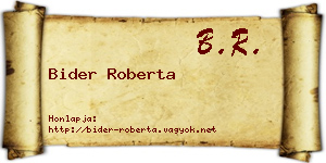 Bider Roberta névjegykártya
